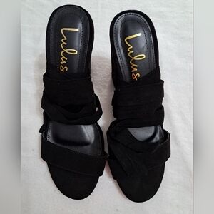 Women's Lulu's Suede Lace Up Heels Size 7.5